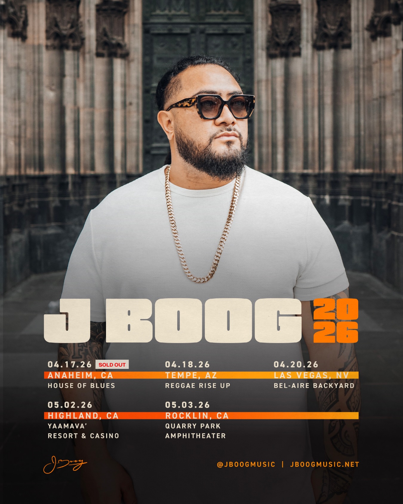 J Boog Brightside Tour Poster 2026