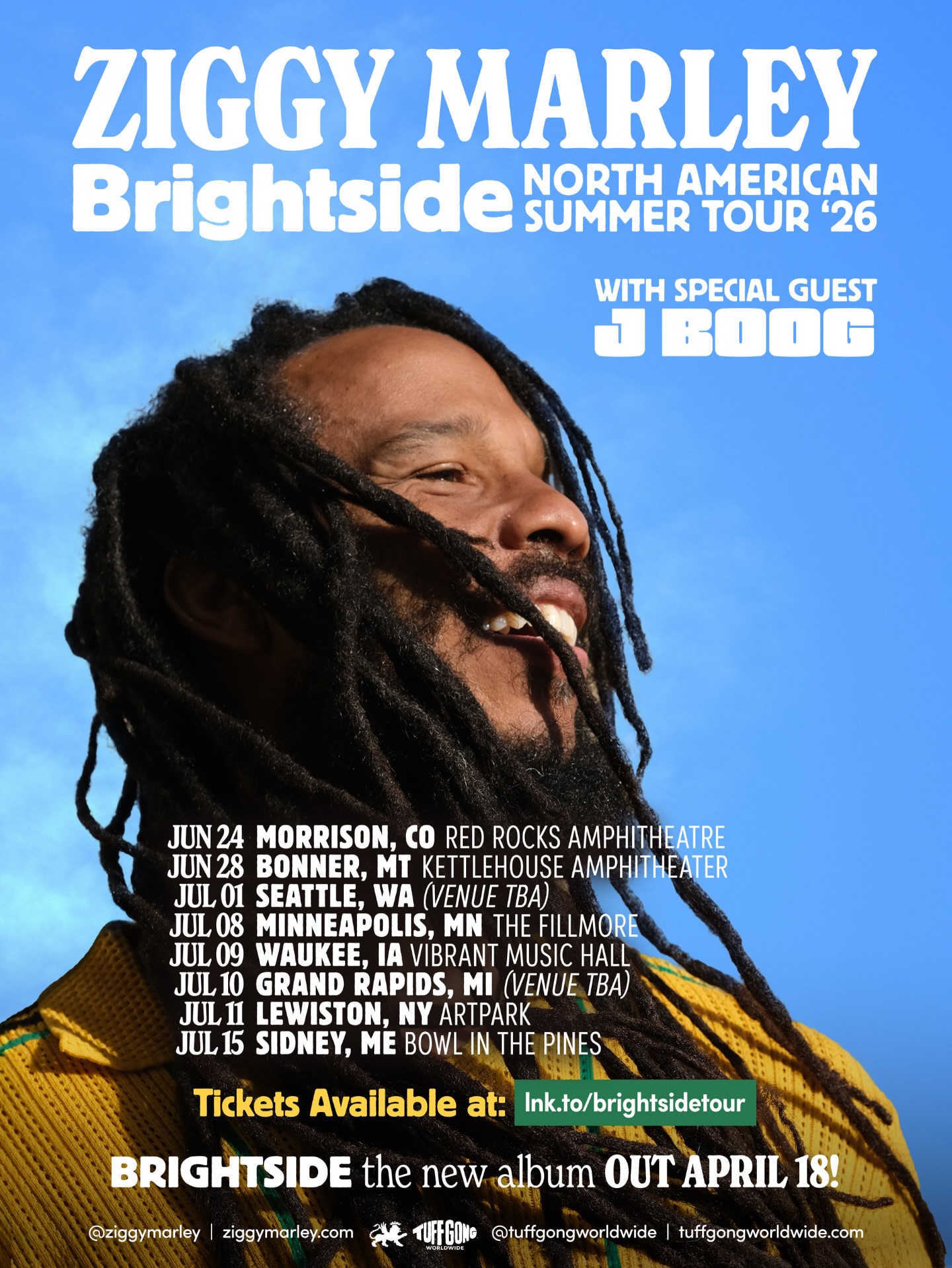 J Boog Brightside Tour Poster 2026